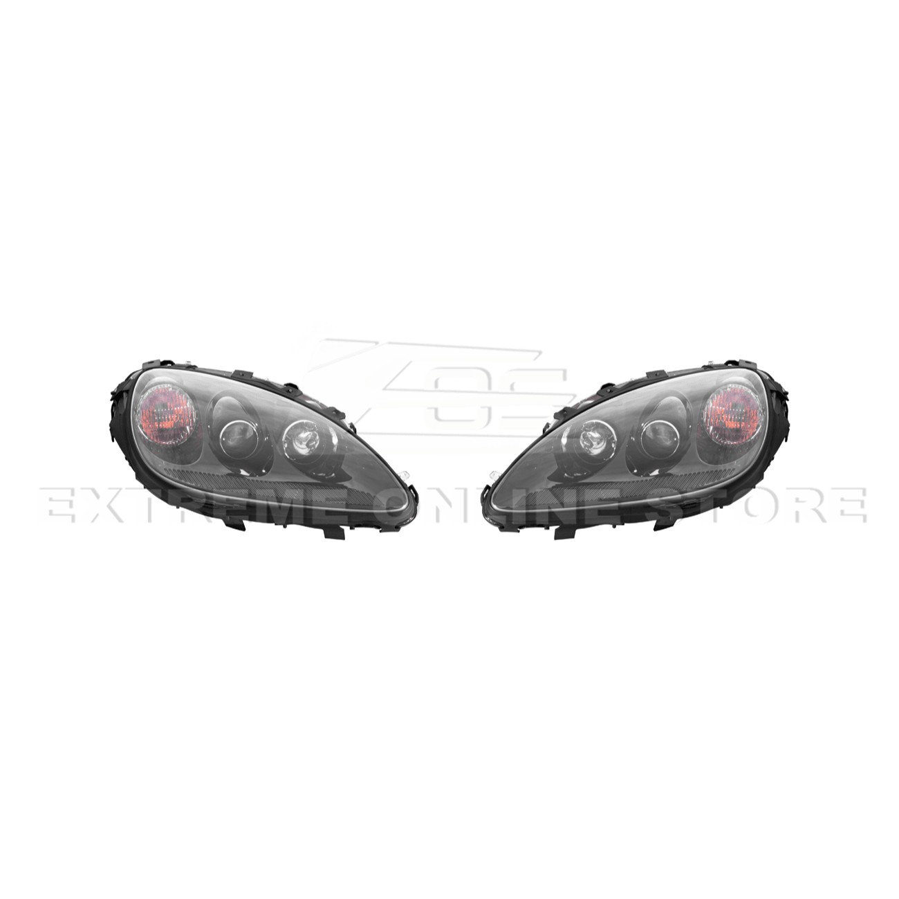 Chevrolet Corvette C6 OEM Style Clear Lens Painted Housing HID Headlights 2005-2013
