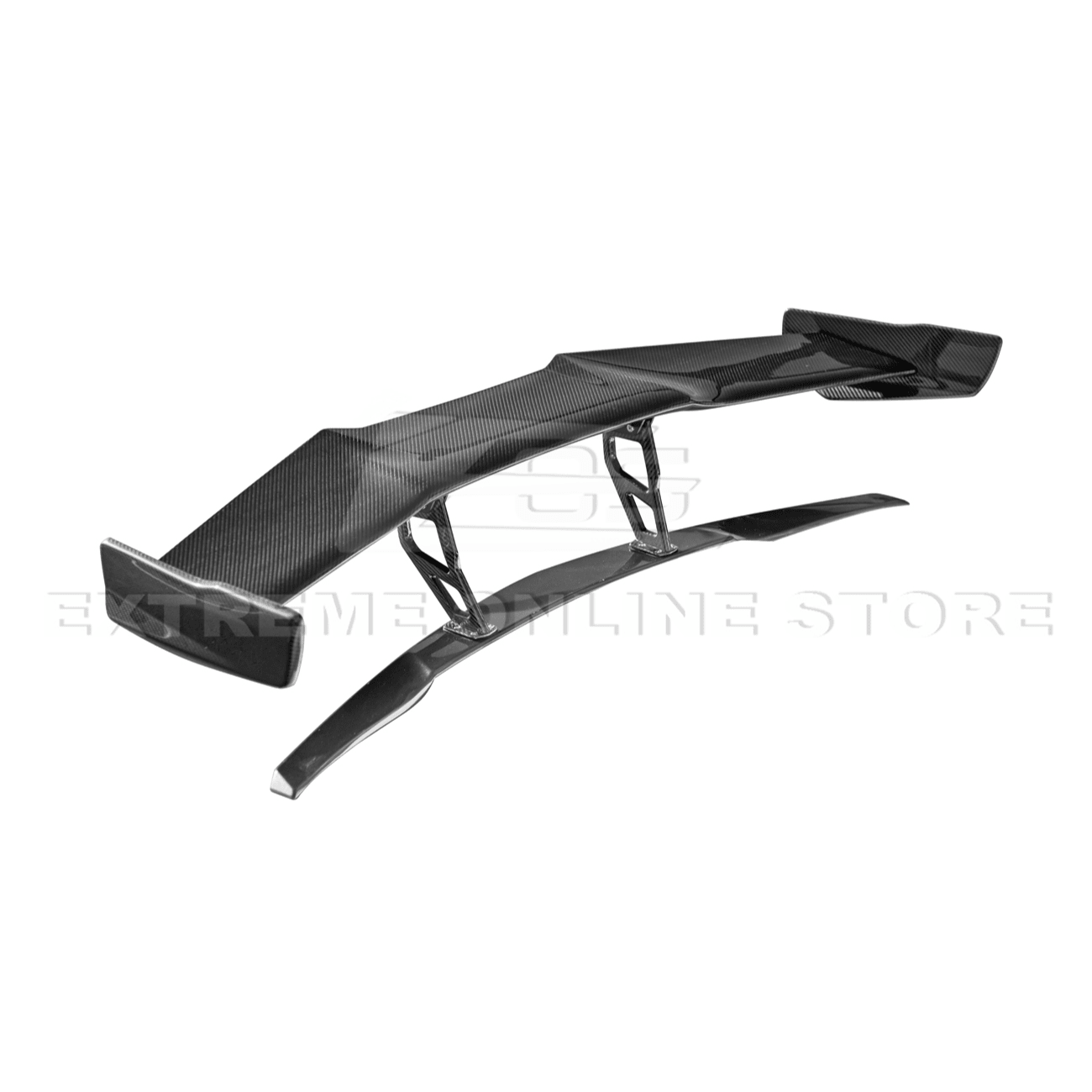 Chevrolet Corvette C7 ZR1 ZTK Style Carbon Fiber Rear High Wing Spoiler Wing Riser Kit 2014-2019
