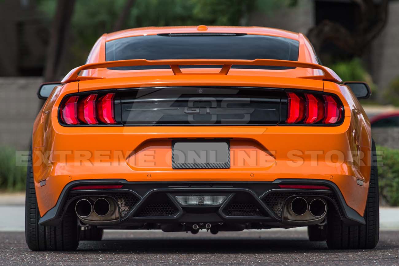 Ford Mustang S550 GT500 Style Rear Diffuser Quad Tips Primer Black 2018-2022