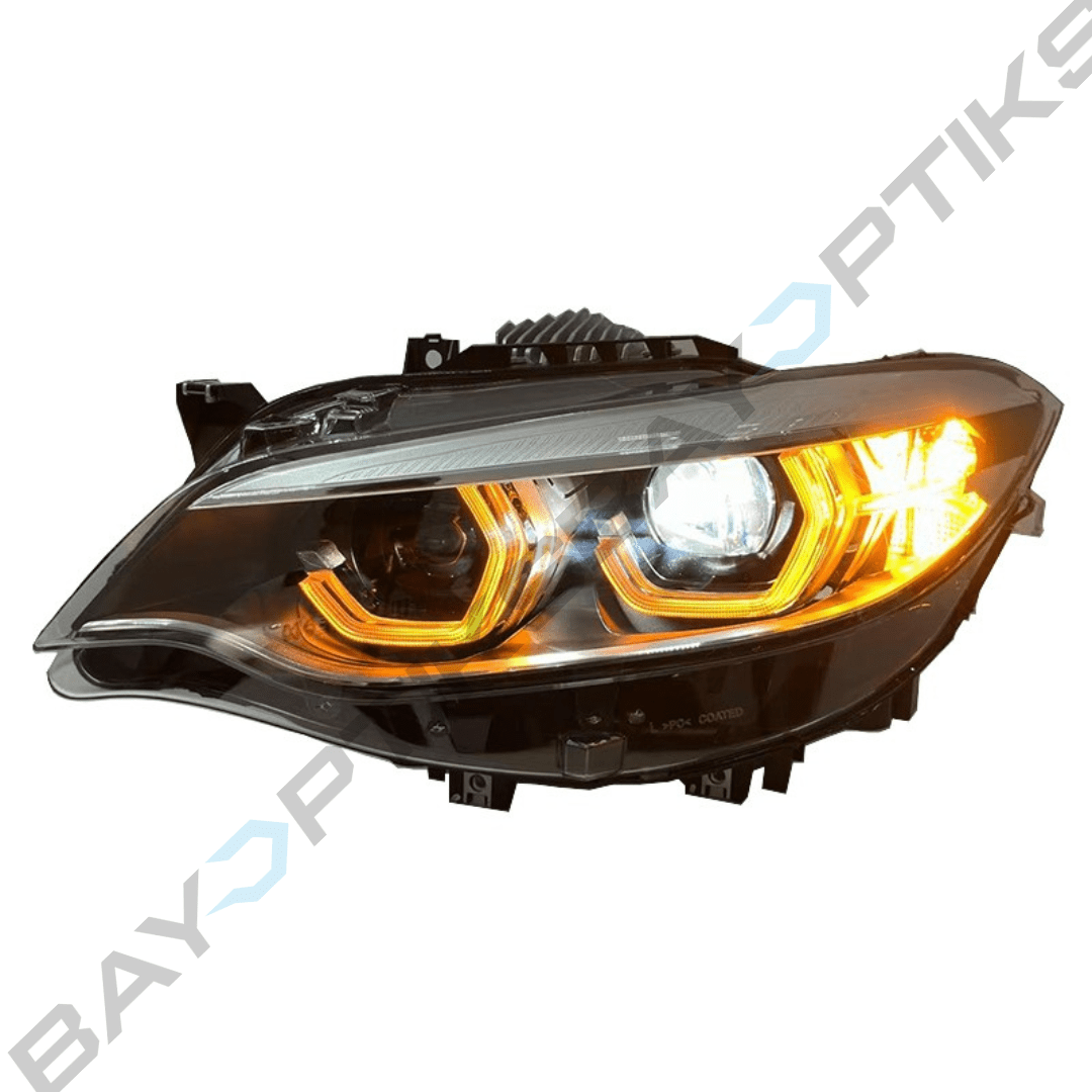 BMW 2 Series F22 LCI Style Ikon CSL Yellow White Amber LED Headlights 2014-2021
