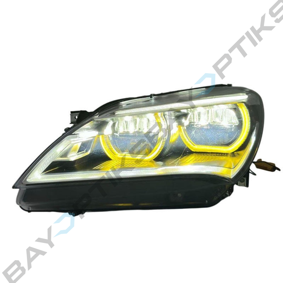 BMW 6 Series Gran Coupe F06 Dual-Color LED Headlights with Yellow/White Angel Eyes 2012-2013