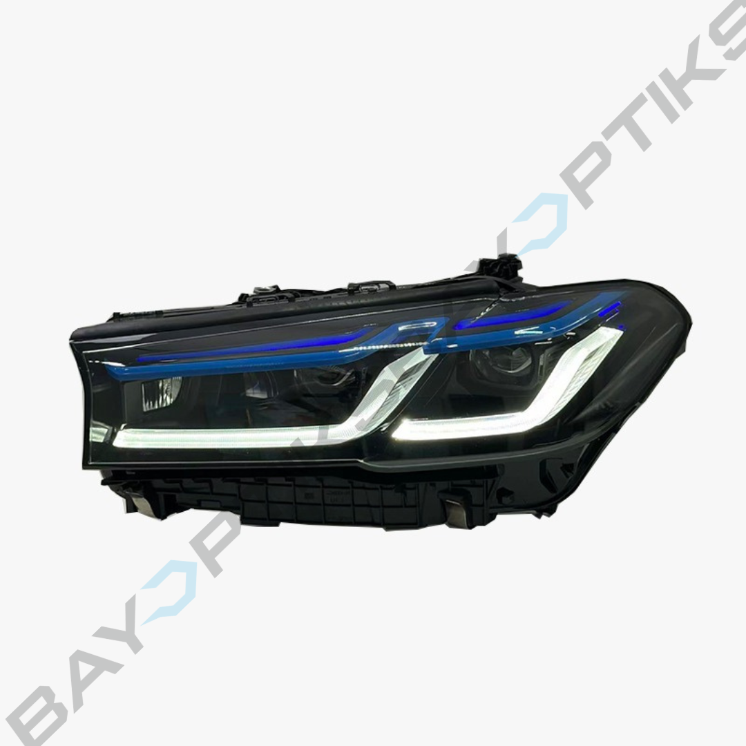 BMW 5 Series G30 G38 V3 Smoked Laser Style LED Headlights Yellow/White DRL 2018-2023