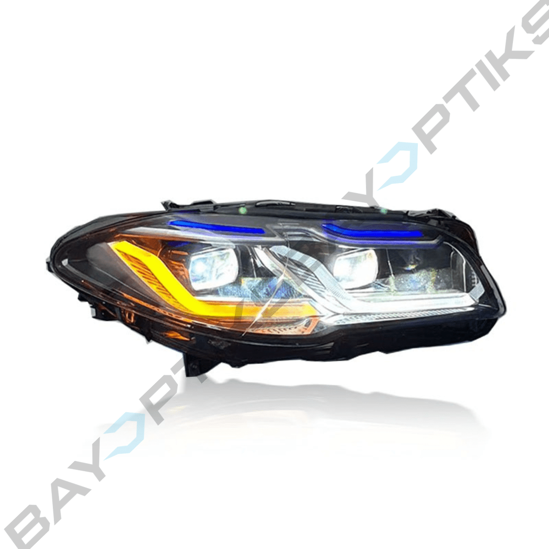BMW 5 Series F10 Dual Color CSL Yellow/White DRL Laser Style LED Headlights 2011-2017