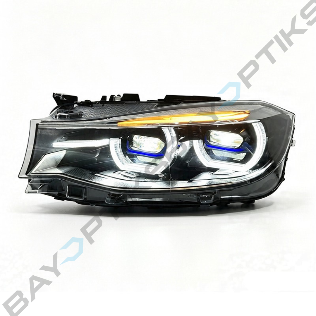 BMW 3 Series GT F34 Laser Style LED Headlights with Yellow/White Angel Eyes 2013-2020