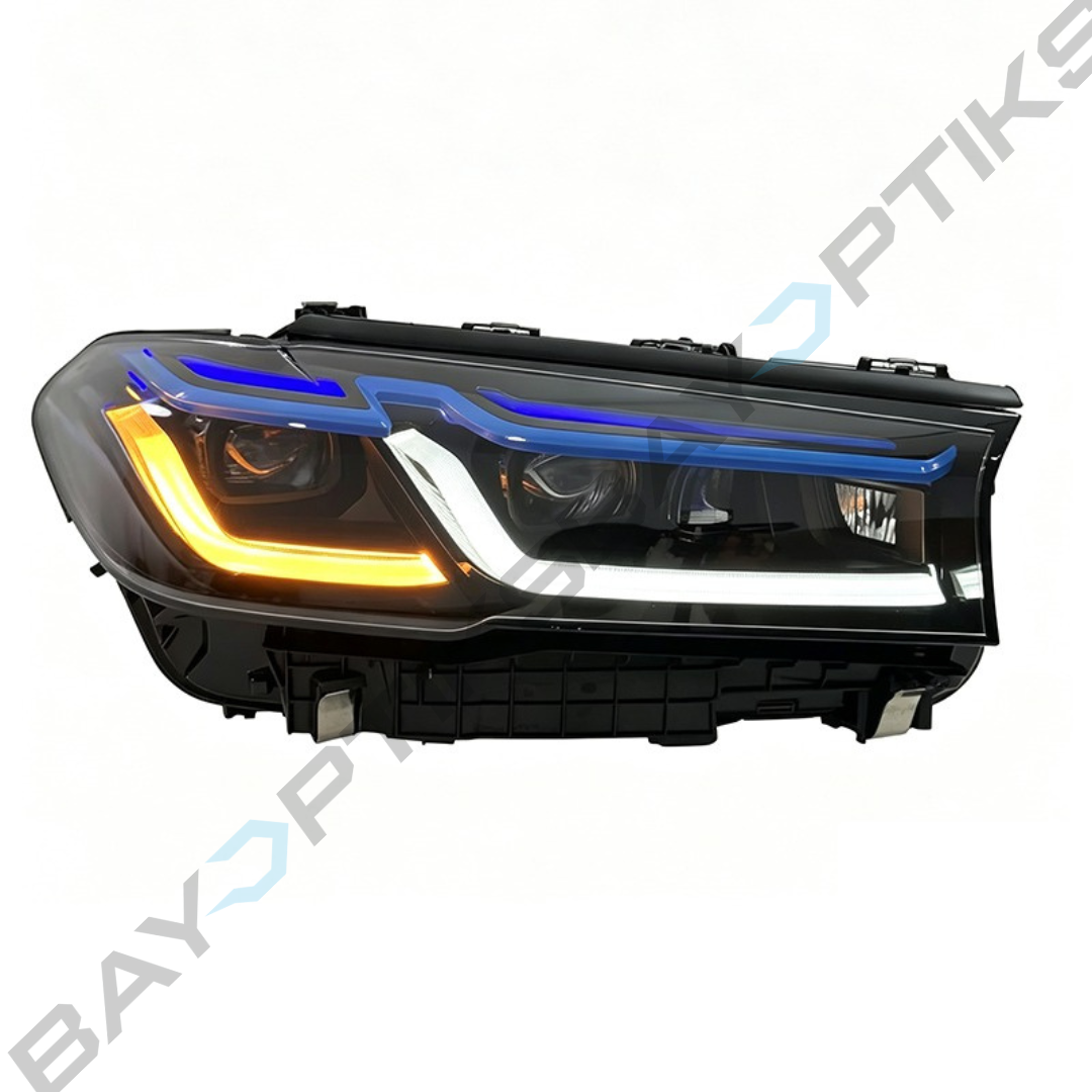 BMW 5 Series G30 G38 V3 Smoked LED Headlights Yellow/White DRL 2018-2023