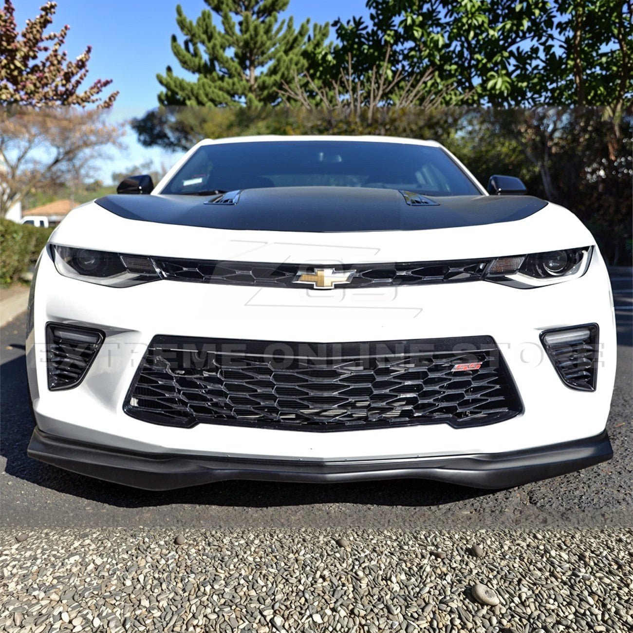 Chevrolet Camaro SS LT RS T6 Style Gloss Black Carbon Fiber Front Lip Splitter 2016-2024