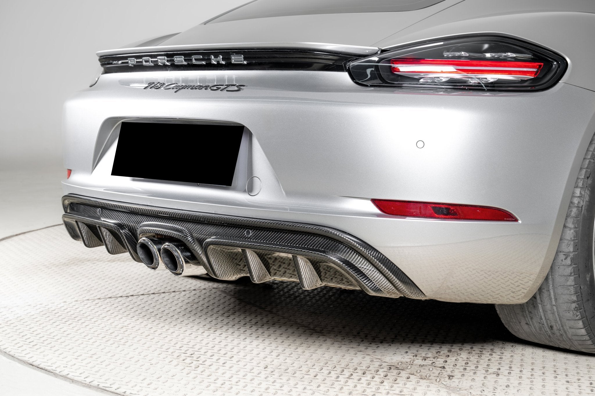 2017-2023 Porsche 718 Cayman & Boxster GTS Style Dry Carbon Fiber Rear Diffuser Lip - Carbonado