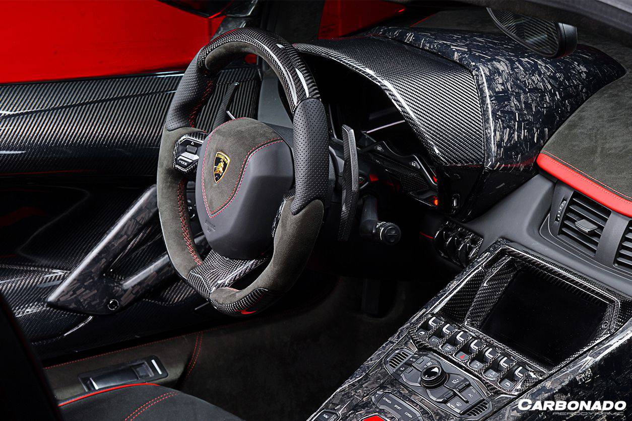 2011-2016 Lamborghini Aventador LP700 Coupe & Roadster OEM Style Carbon Fiber Instrument Surround Panel Cover - Carbonado