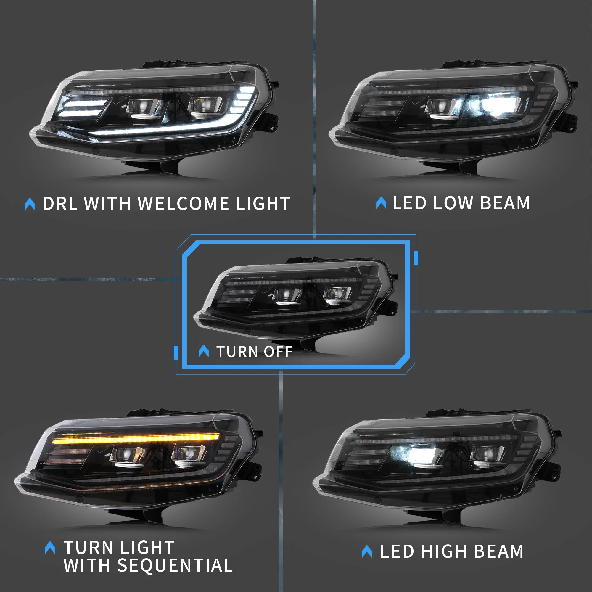 Chevrolet Camaro LED Projector Headlights 2016 - 2018