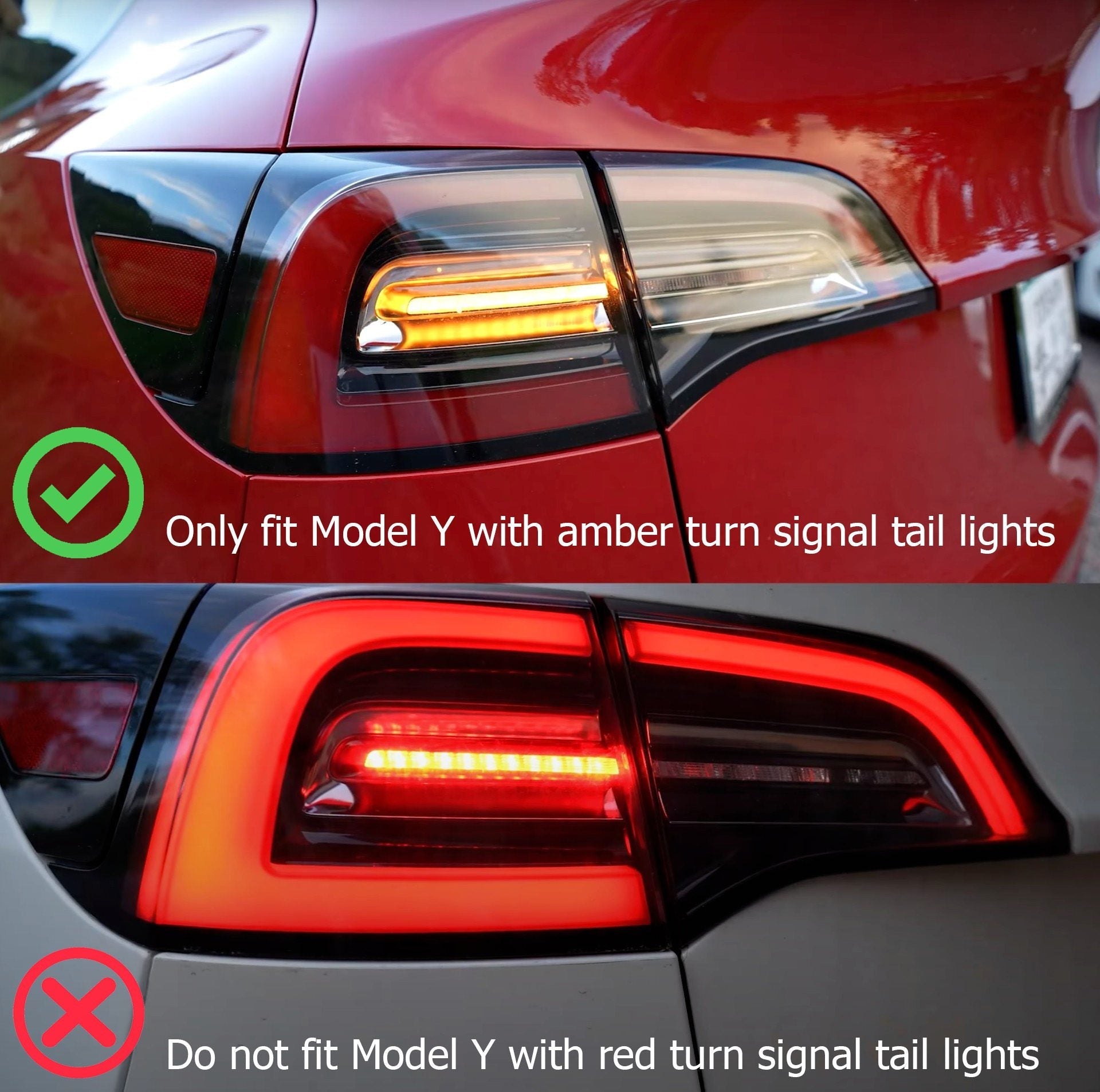 20-24 Tesla Model Y / 22-23 Model 3 (With Stock Amber Turn Signal) PRO-Series LED Tail Lights Jet Black | AlphaRex