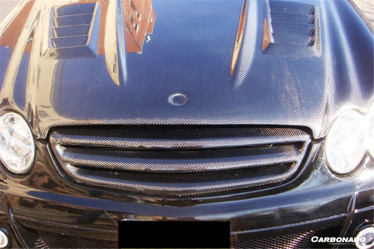 2003-2008 Mercedes Benz W209 CLK & W203 C55 AMG WI Style Hood Bonnet - Carbonado