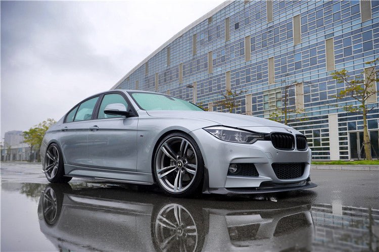 2013-2019 BMW F30/F35 M-Tech GV Style Carbon Fiber Front Lip & Caps
