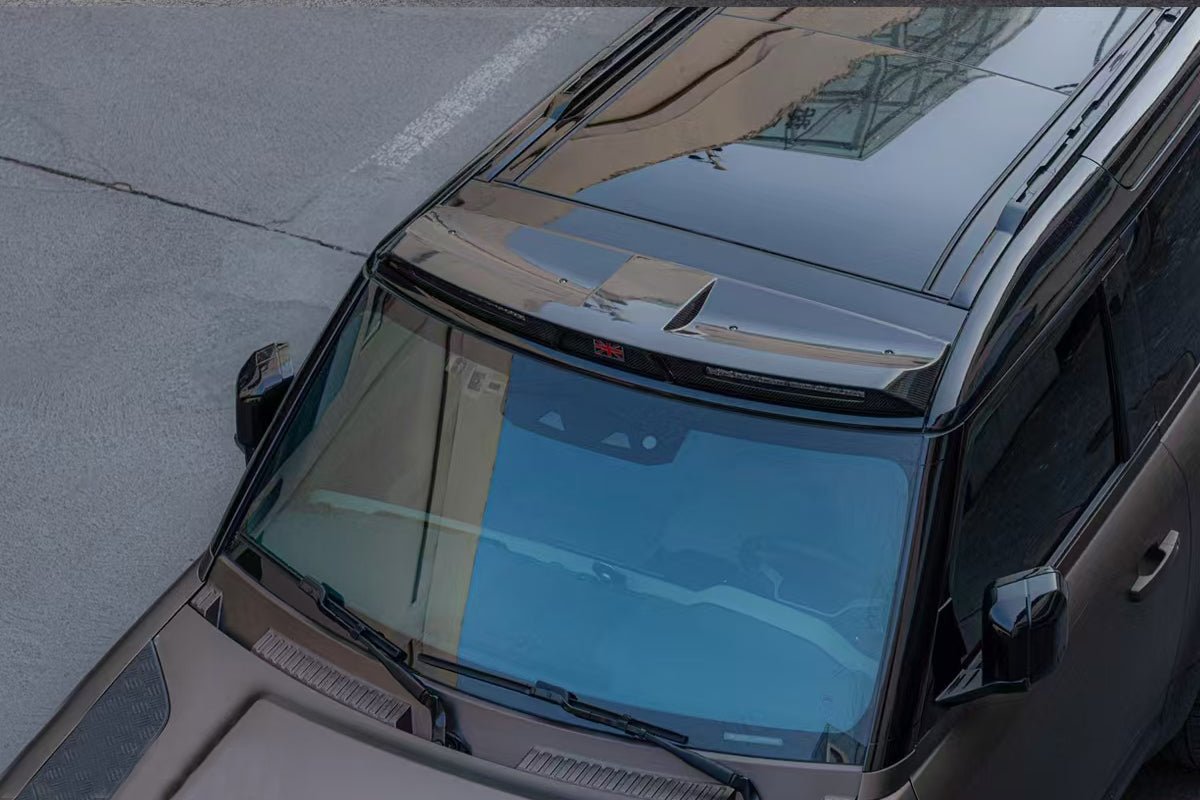 2020-2024 Land Rover Defender rock style Front Roof Spoiler & with LED Light - Carbonado