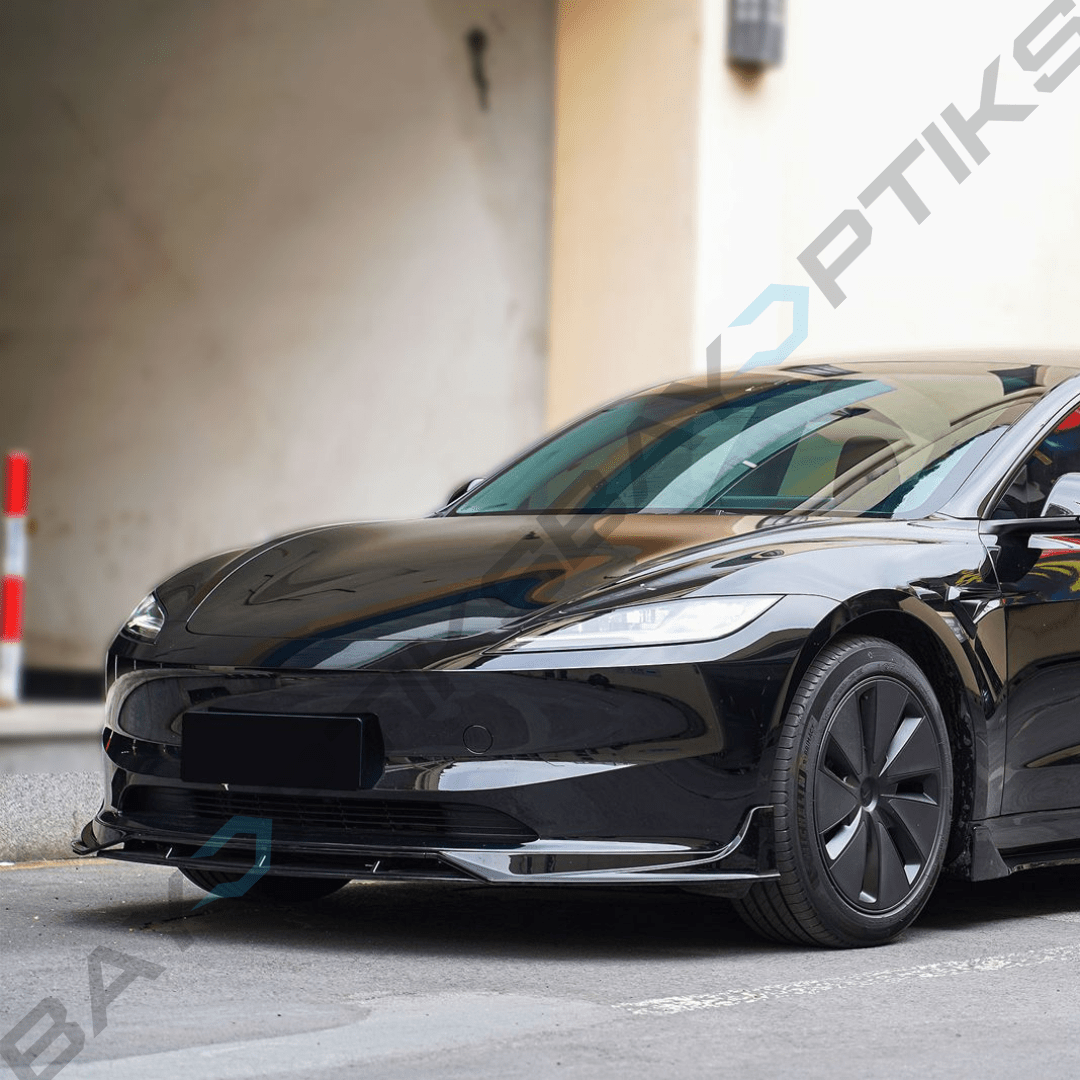 2024-2025 Tesla Model 3 Highland Performance Style Gloss Black Front Lip Spoiler