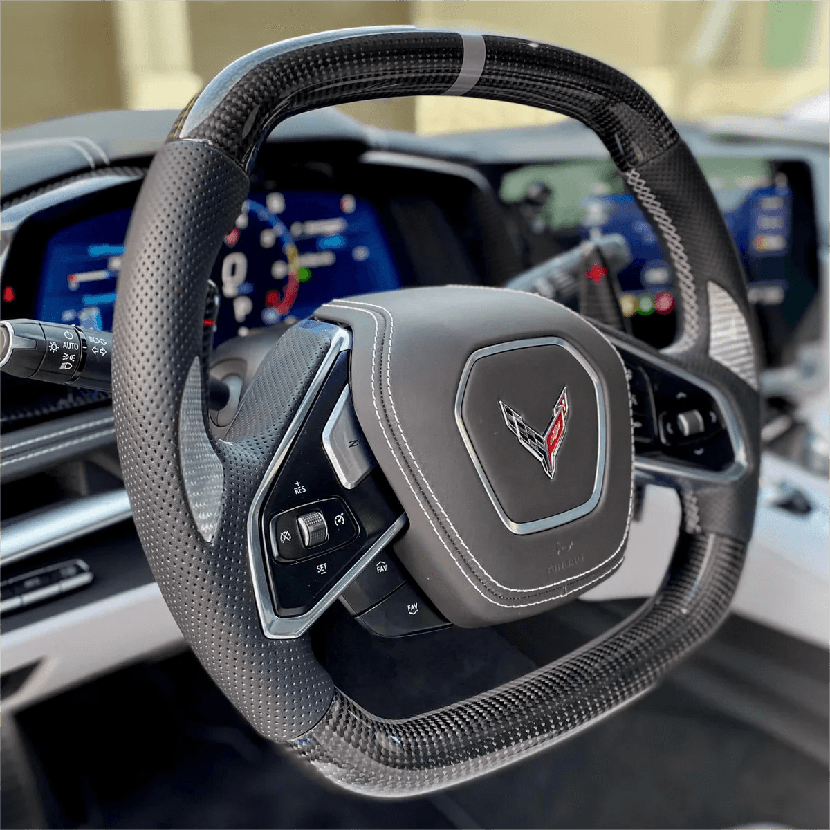 Chevrolet Corvette C8 LED Digital Carbon Fiber Steering Wheel Custom Order 2020-2026