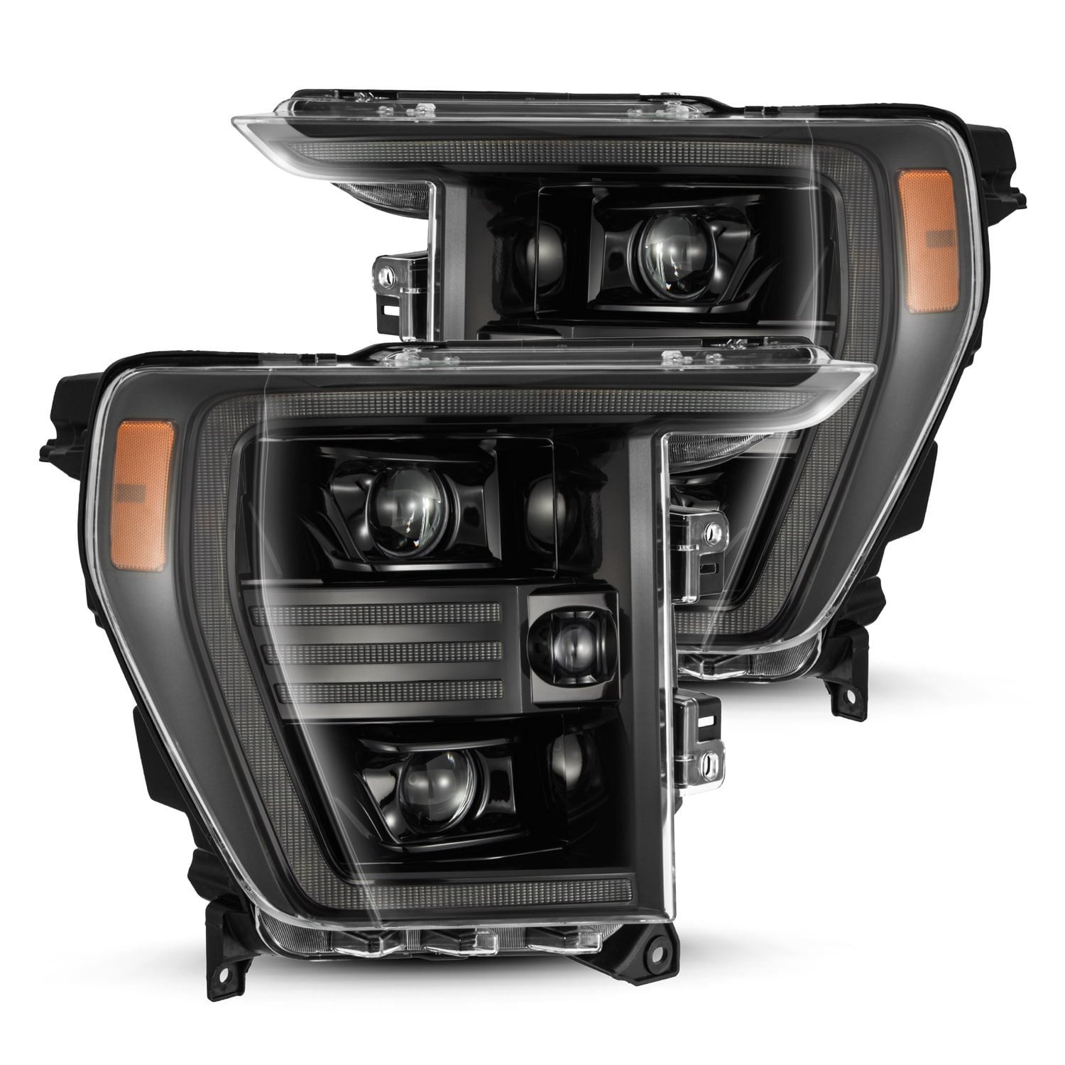 21-23 Ford F150 PRO-Series Halogen Projector Headlights Alpha-Black | AlphaRex