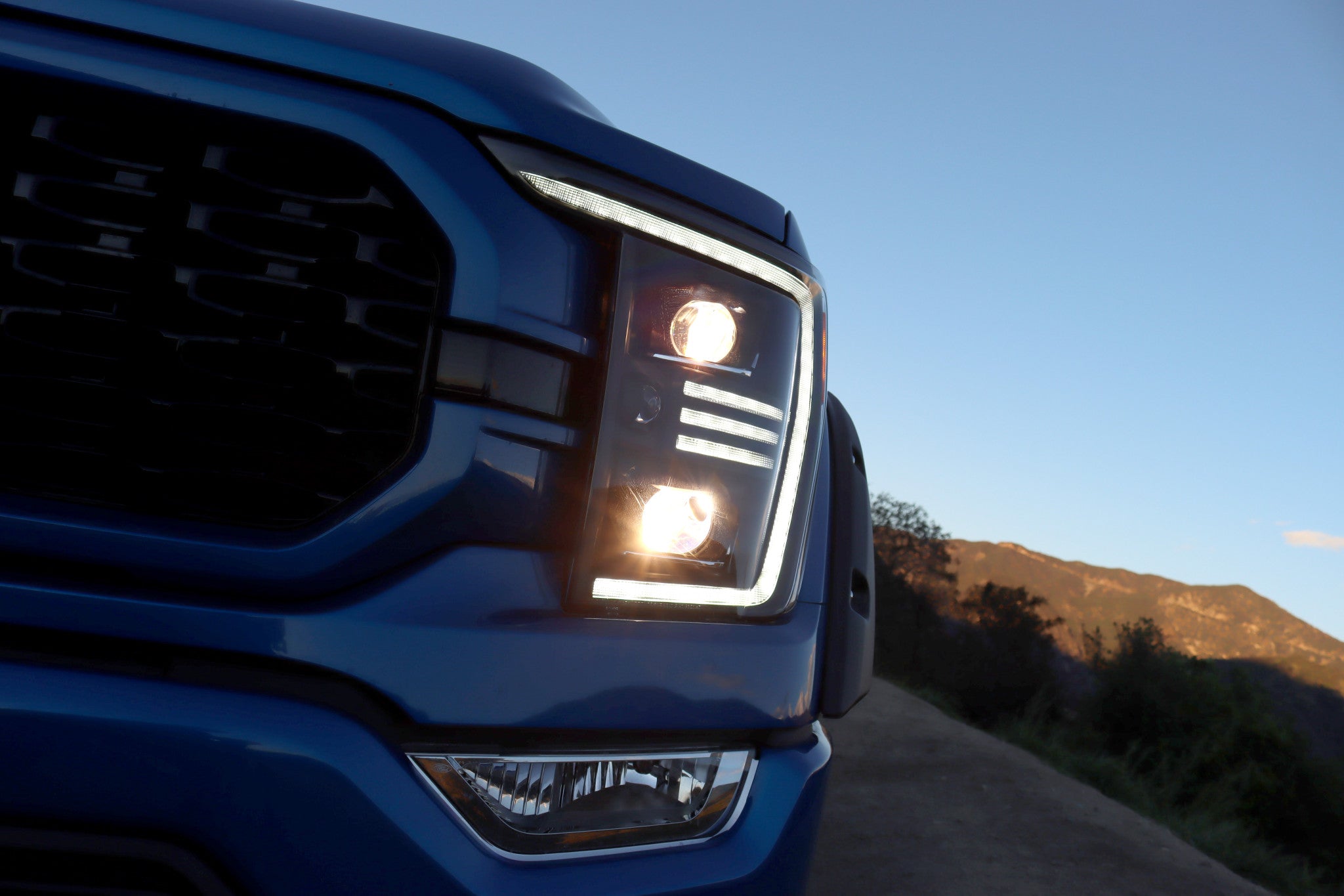 21-23 Ford F150 PRO-Series Halogen Projector Headlights Black | AlphaRex