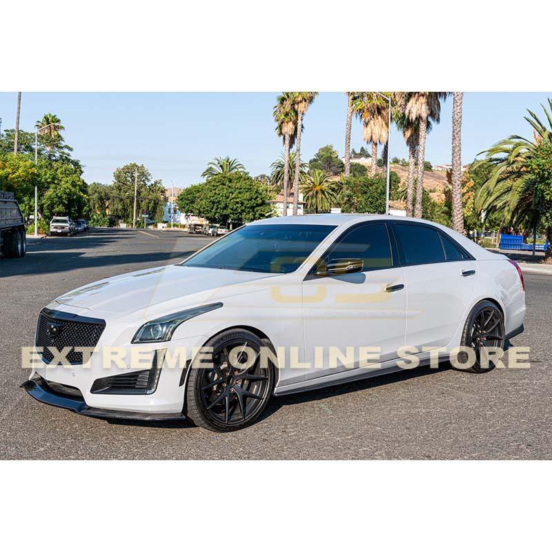 2014-19 Cadillac CTS Carbon Fiber Front Splitter & Side Skirts - Extreme Online Store