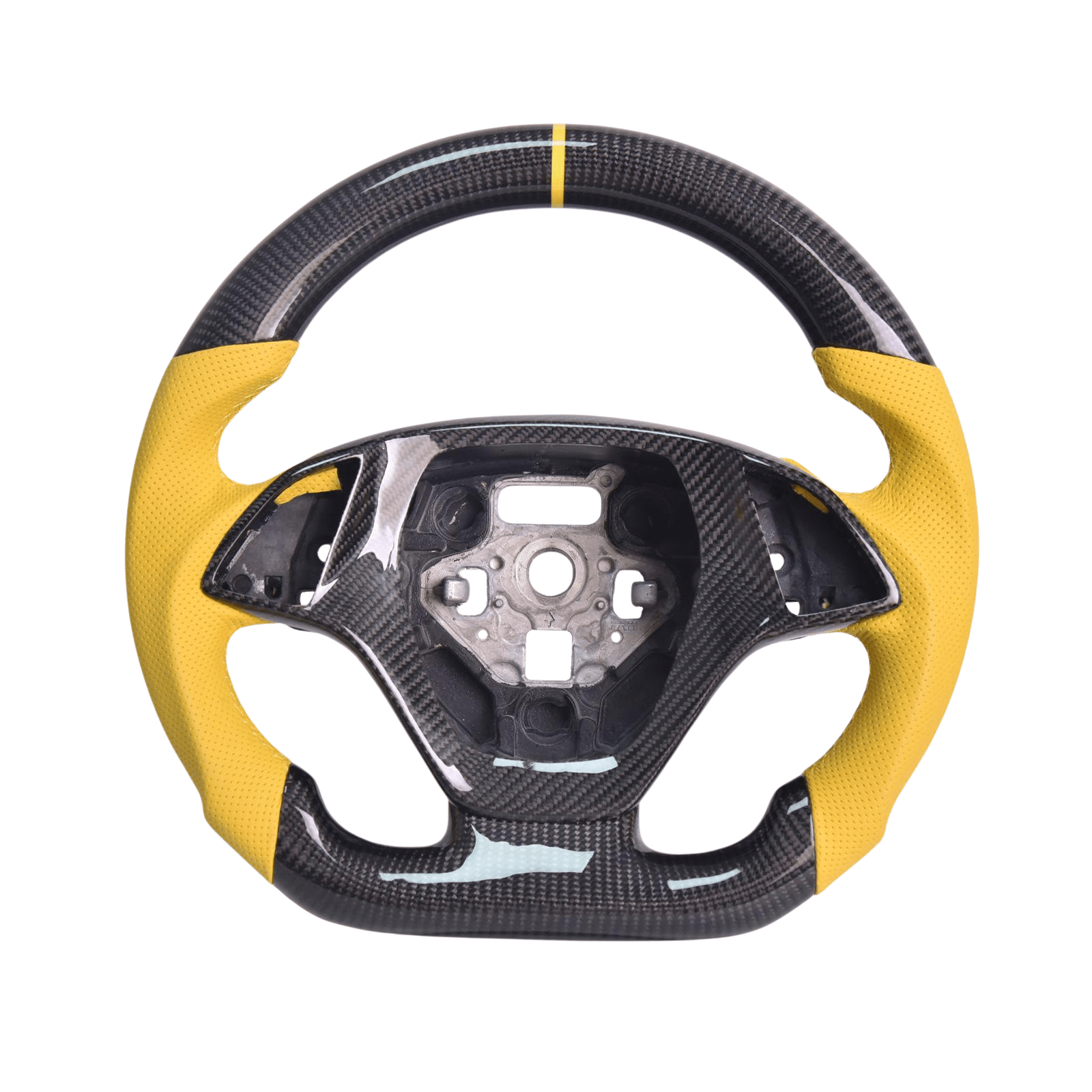 Chevrolet Corvette C7 Carbon Fiber Steering Wheel Yellow Leather Yellow Stitching 2014-2019