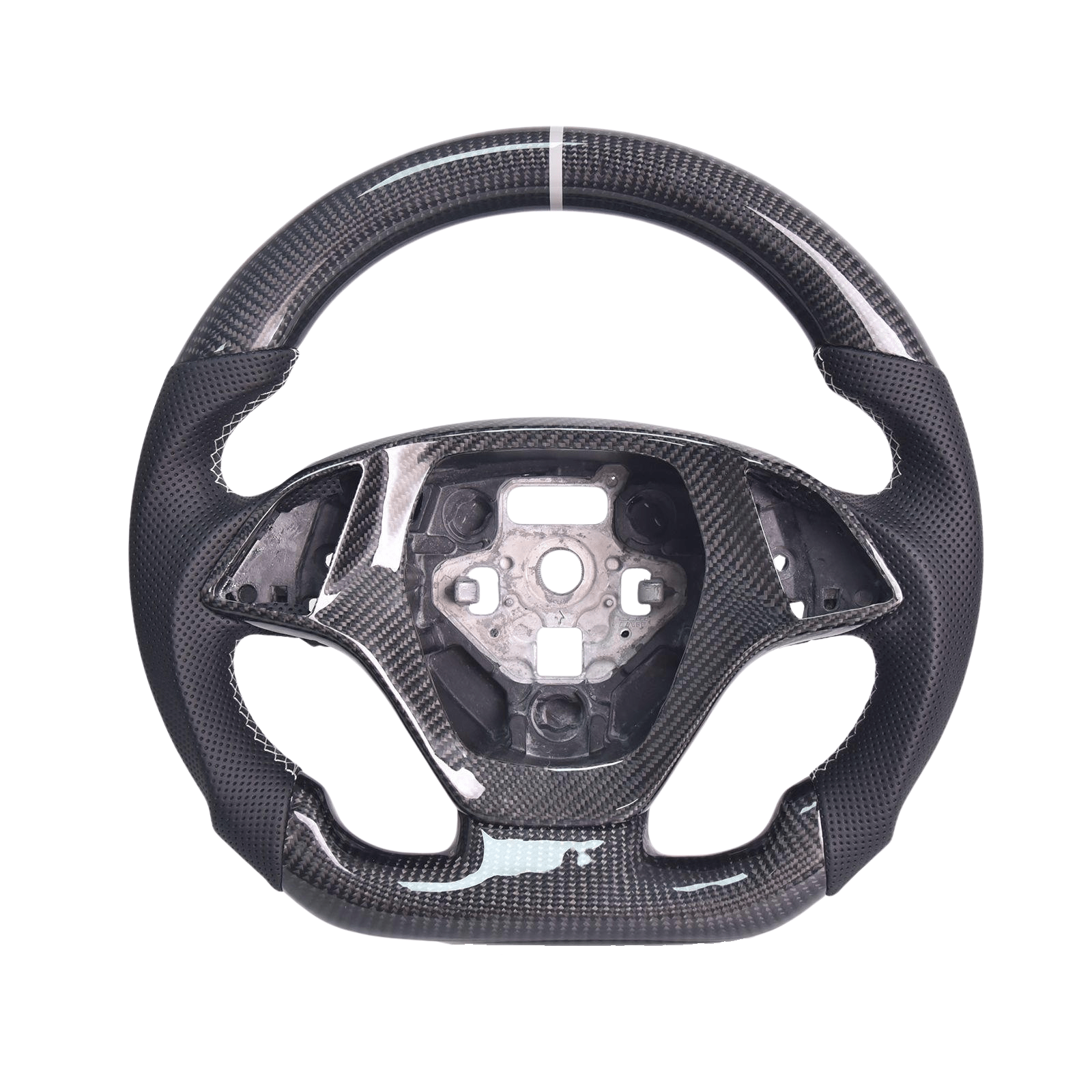 Chevrolet Corvette C7 Carbon Fiber Steering Wheel Black Leather Gray Stitching 2014-2019