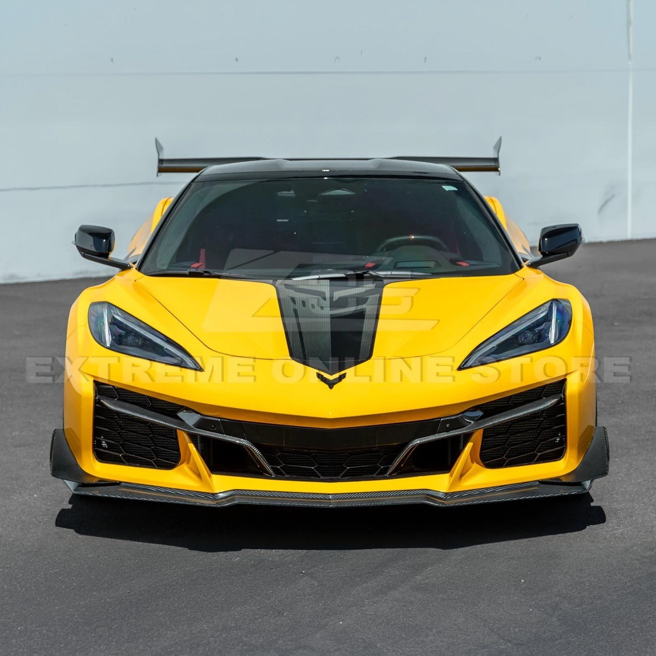 Chevrolet Corvette C8 Z06 Z07 Style Dry Carbon Fiber Extended Front Lip Splitter Canards 2023-Present