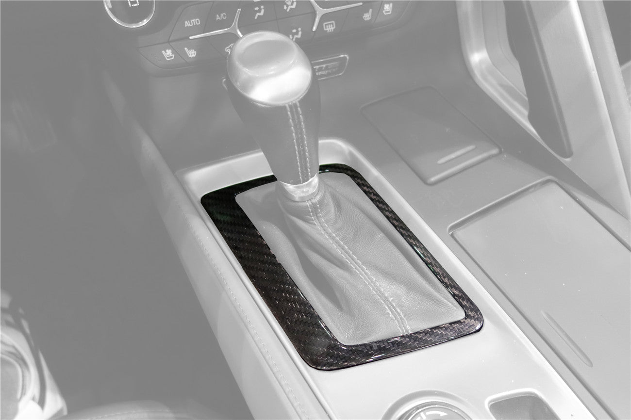 2013 - 2019 Corvette C7 Z06 Grandsport Dry Carbon Fiber Interior Automatic Manual Control Gear Shift Panel Cover Trim