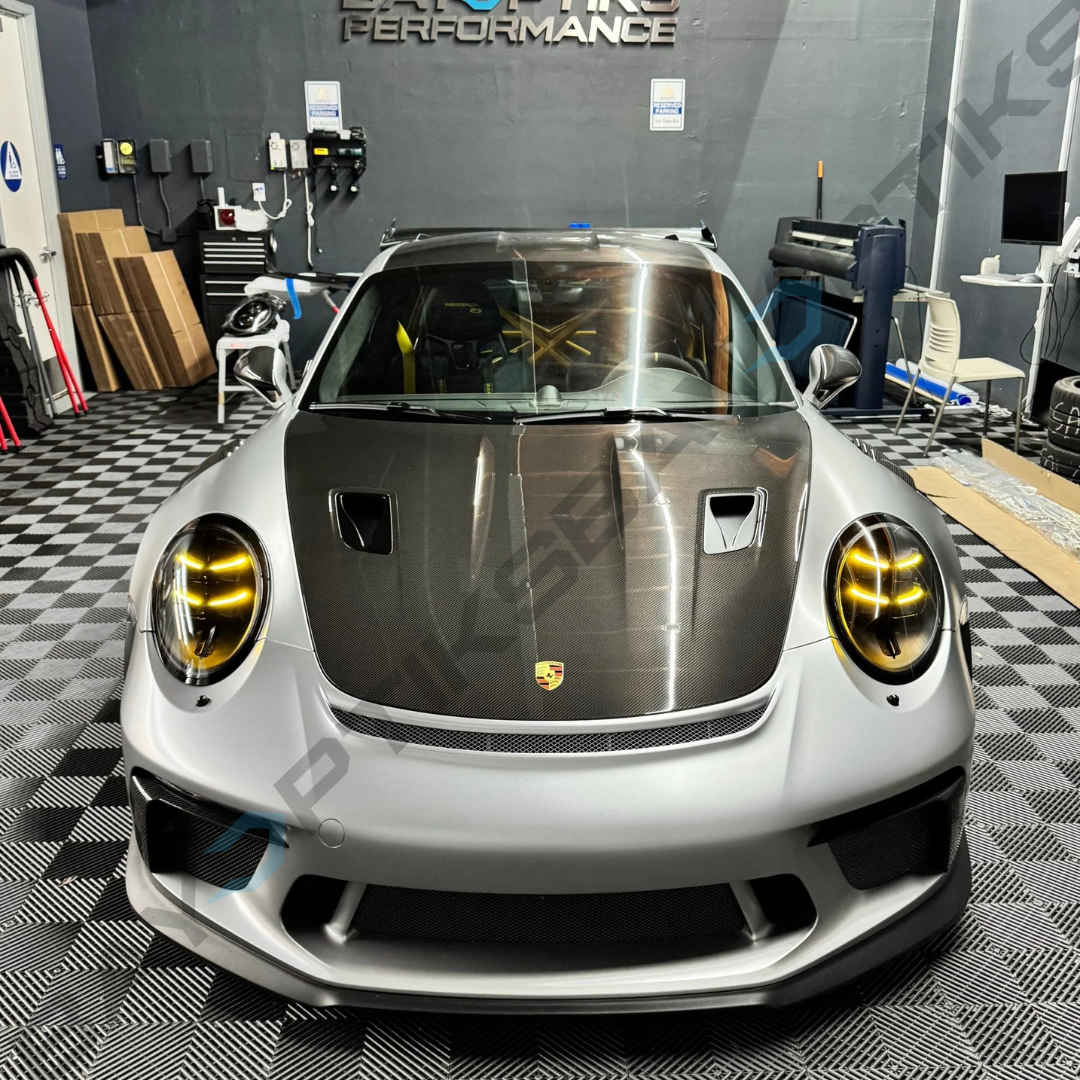 Porsche 991.1 991.2 911 992.2 Style Yellow/White Dual-Color DRL HD Matrix LED Headlights 2012–2019
