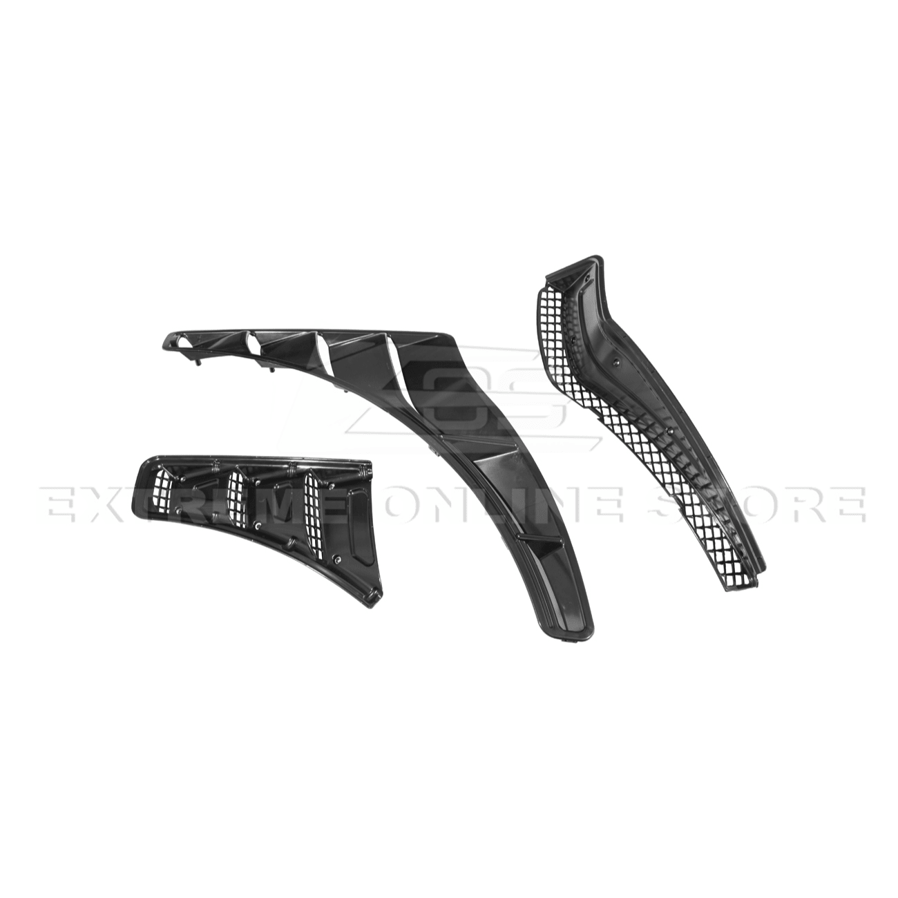 Mustang S550 GTD Style Primed Black Front Side Vented Fenders 2018-2023