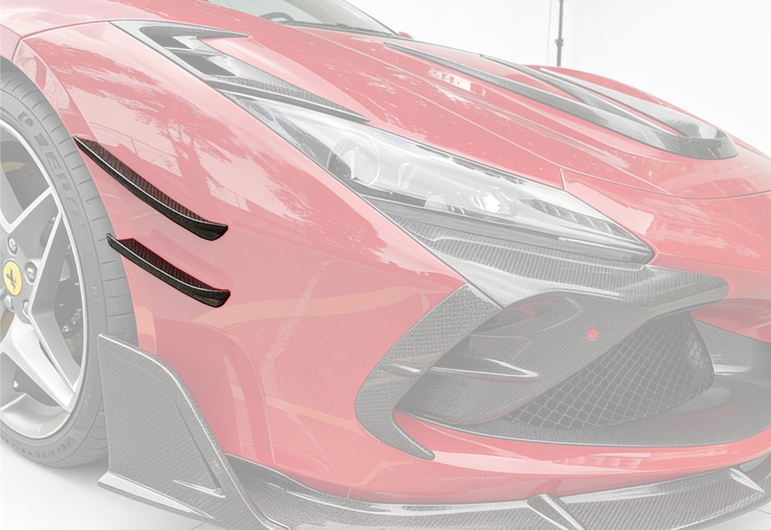 Ferrari F8 F142M MSY Style Autoclave Carbon Fiber Front Bumper Canards 2019-2024