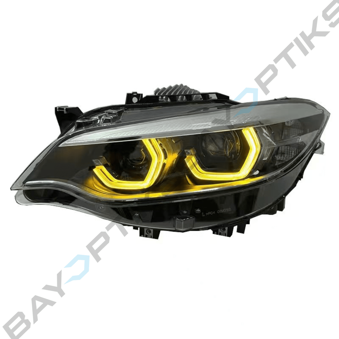 BMW 2 Series F22 LCI Style Ikon CSL Yellow White Amber LED Headlights 2014-2021