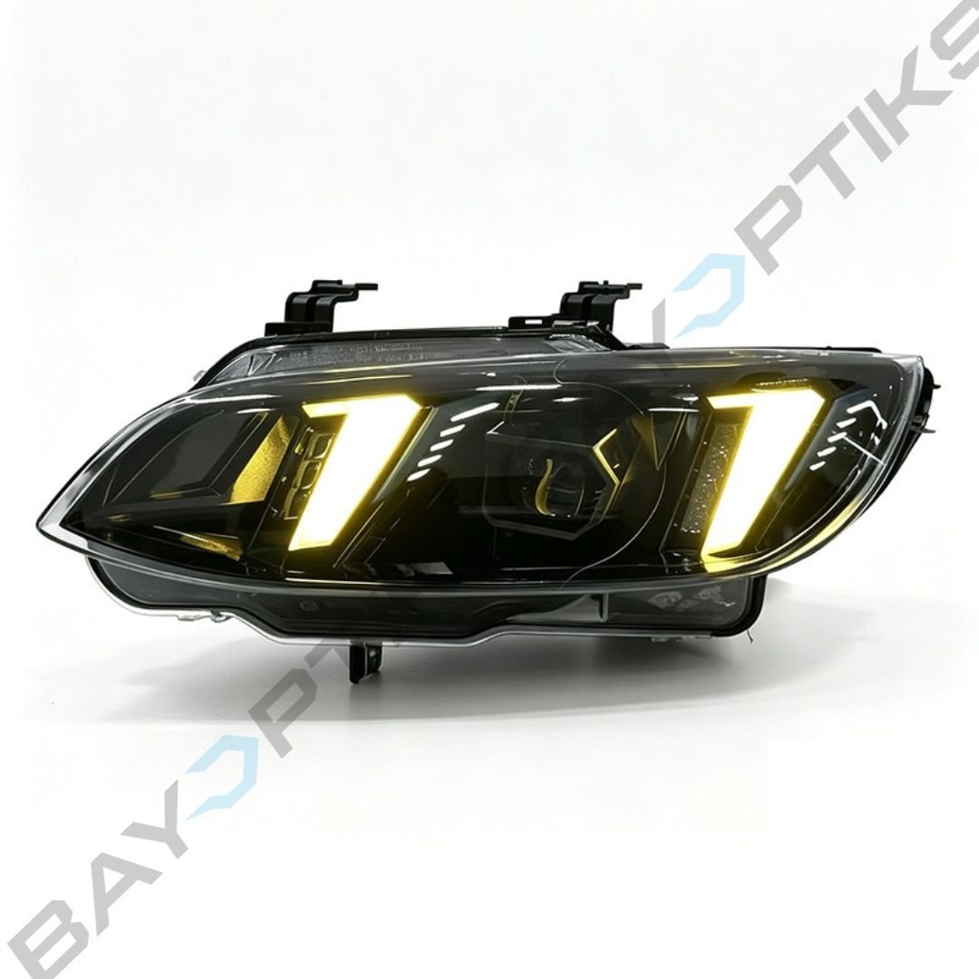 BMW E90 E92 M3 & 3 Series Coupe CSL Yellow/White Snake Eyes Style Headlights 2007–2013