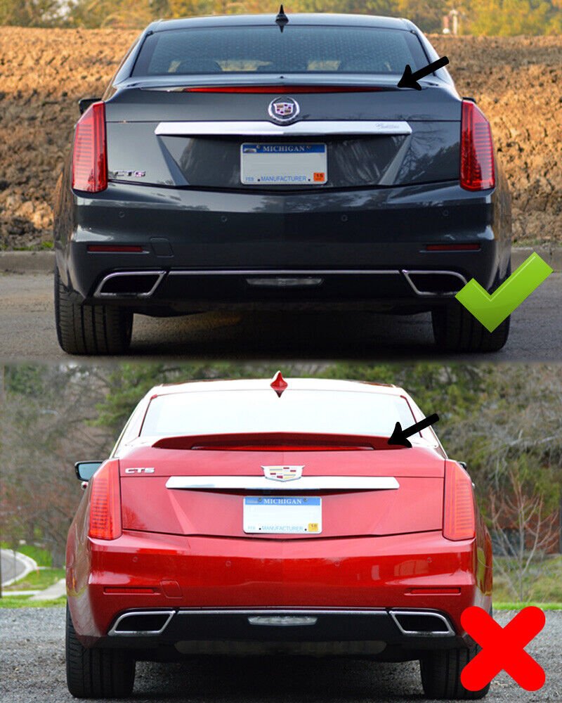 Cadillac CTS Alpha Gloss Black Primer Black Wickerbill Rear Trunk Spoiler 2014-2019