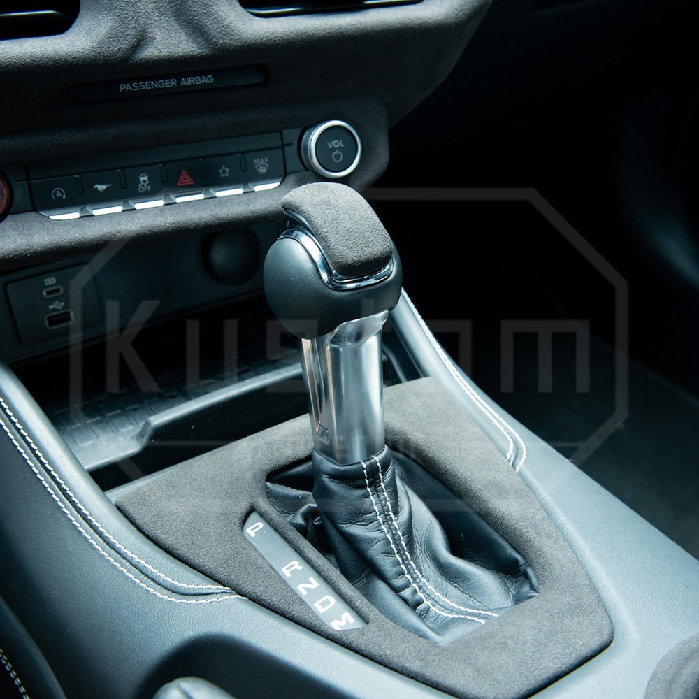 Ford Mustang Suede Leather Gear Shift Knob & Panel Trim 2024+