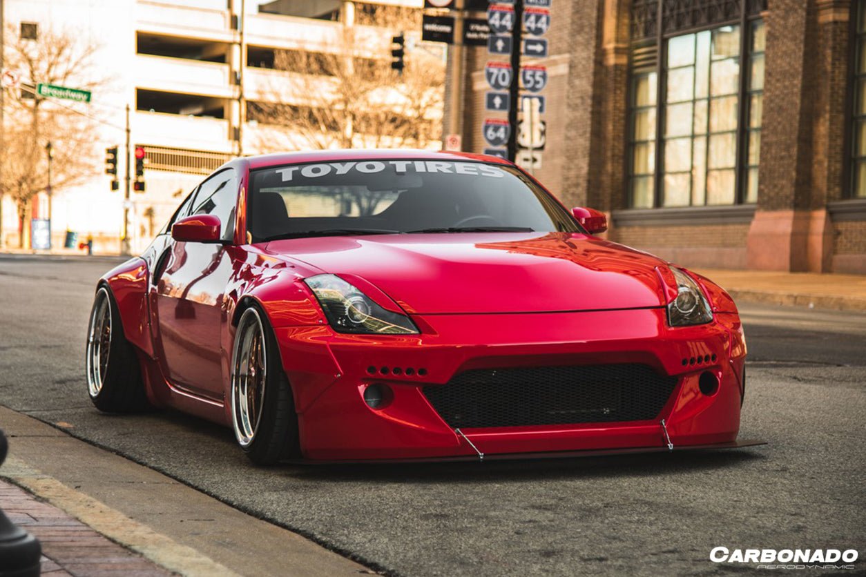 2003 - 2008 Nissan 350Z BRY Style Front Bumper with LED Lights & Support Rod