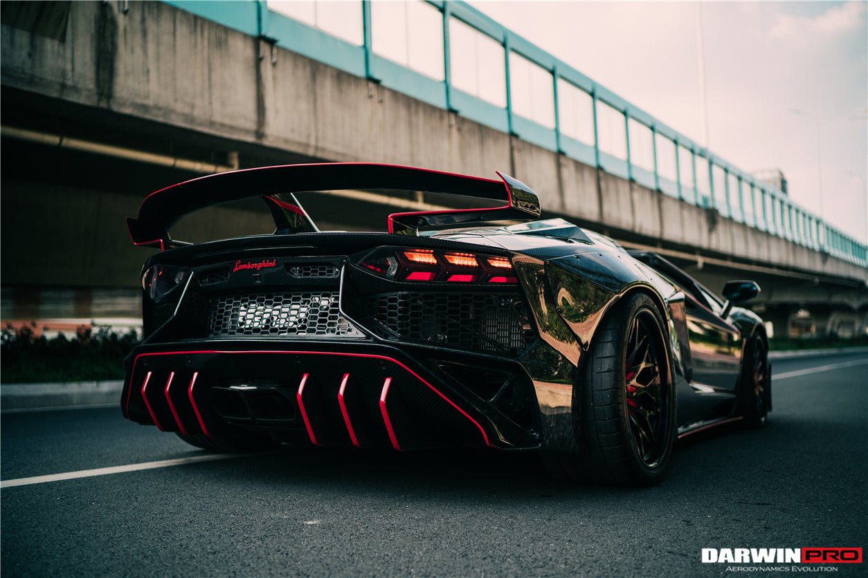 2011 - 2016 Lamborghini Aventador LP700 Roadster SV-BKSSII Style Engine Hood And Wing