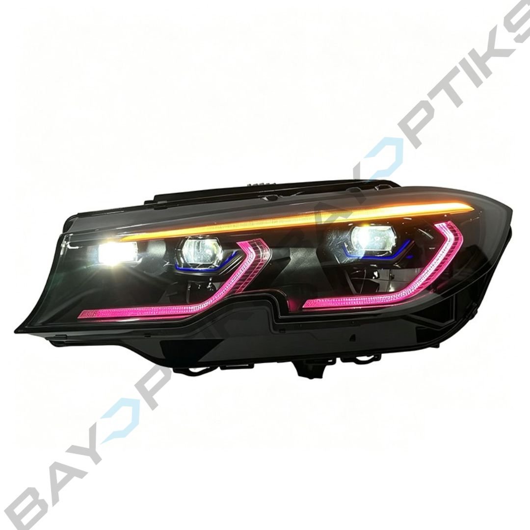 BMW G20 3 Series Black Shadowline RGB Laser Style Headlights 2020–2022