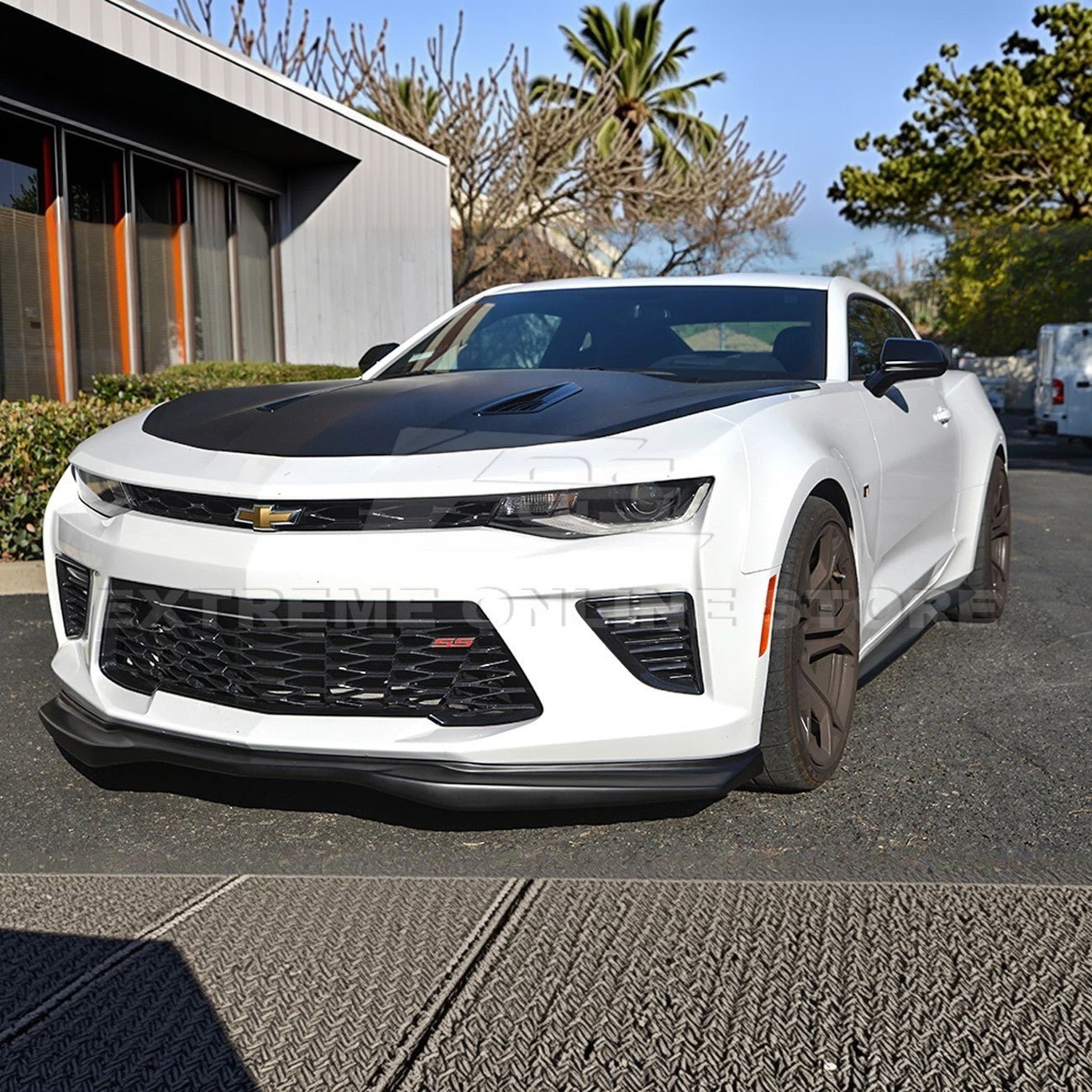 Chevrolet Camaro SS LT RS T6 Style Gloss Black Carbon Fiber Front Lip Splitter 2016-2024