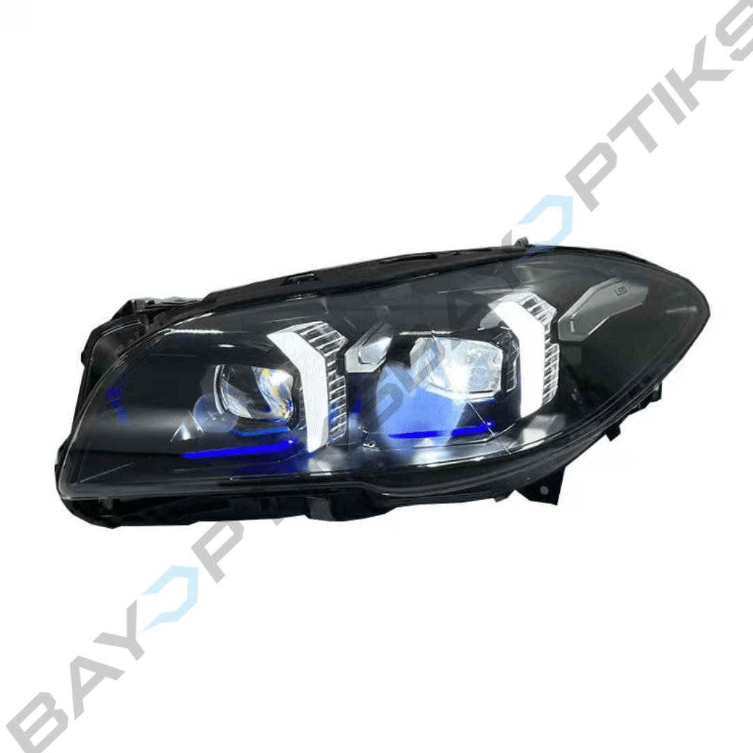 BMW 5 Series F10 Snake Eyes Style Yellow White LED Headlights 2010-2017