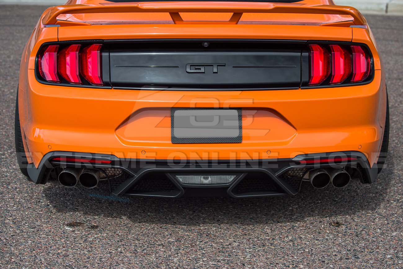 Ford Mustang S550 GT500 Style Rear Diffuser Quad Tips Primer Black 2018-2022