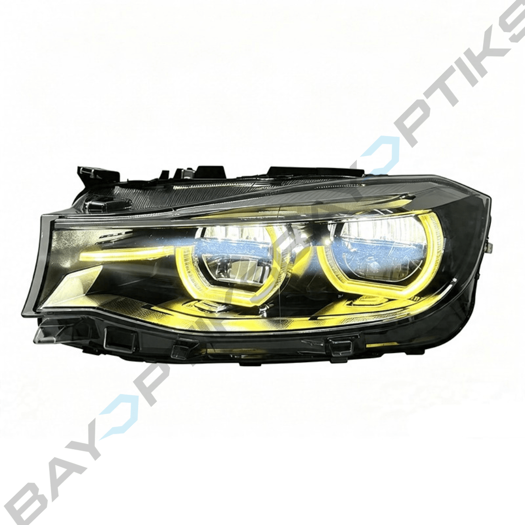 BMW F34 3 Series GT Dual-Color LED Headlights with Yellow/White Angel Eyes 2013-2020