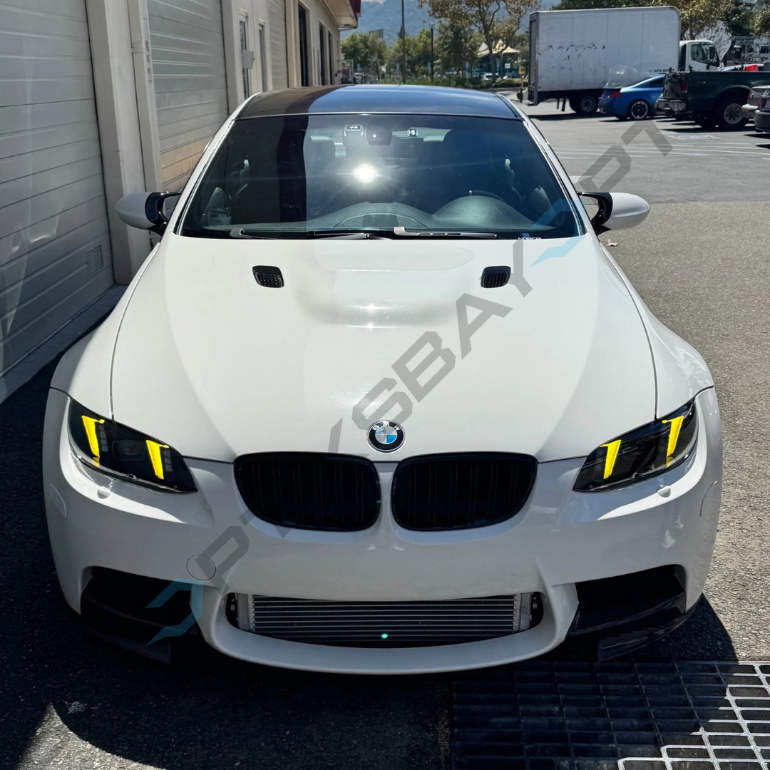 BMW E90 E92 M3 & 3 Series Coupe CSL Yellow/White Snake Eyes Style Headlights 2007–2013