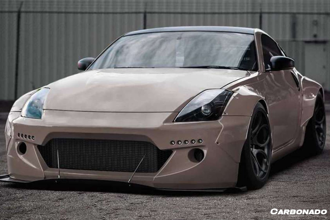 2003 - 2008 Nissan 350Z BRY Style Front Bumper with LED Lights & Support Rod