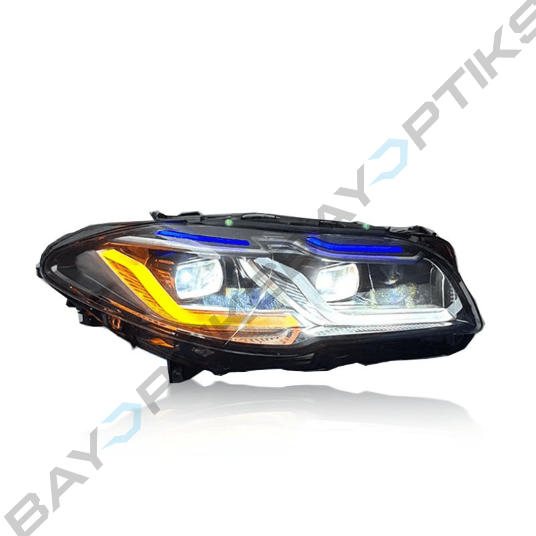 BMW 5 Series F10 Dual Color CSL Yellow/White DRL Laser Style LED Headlights 2011-2017