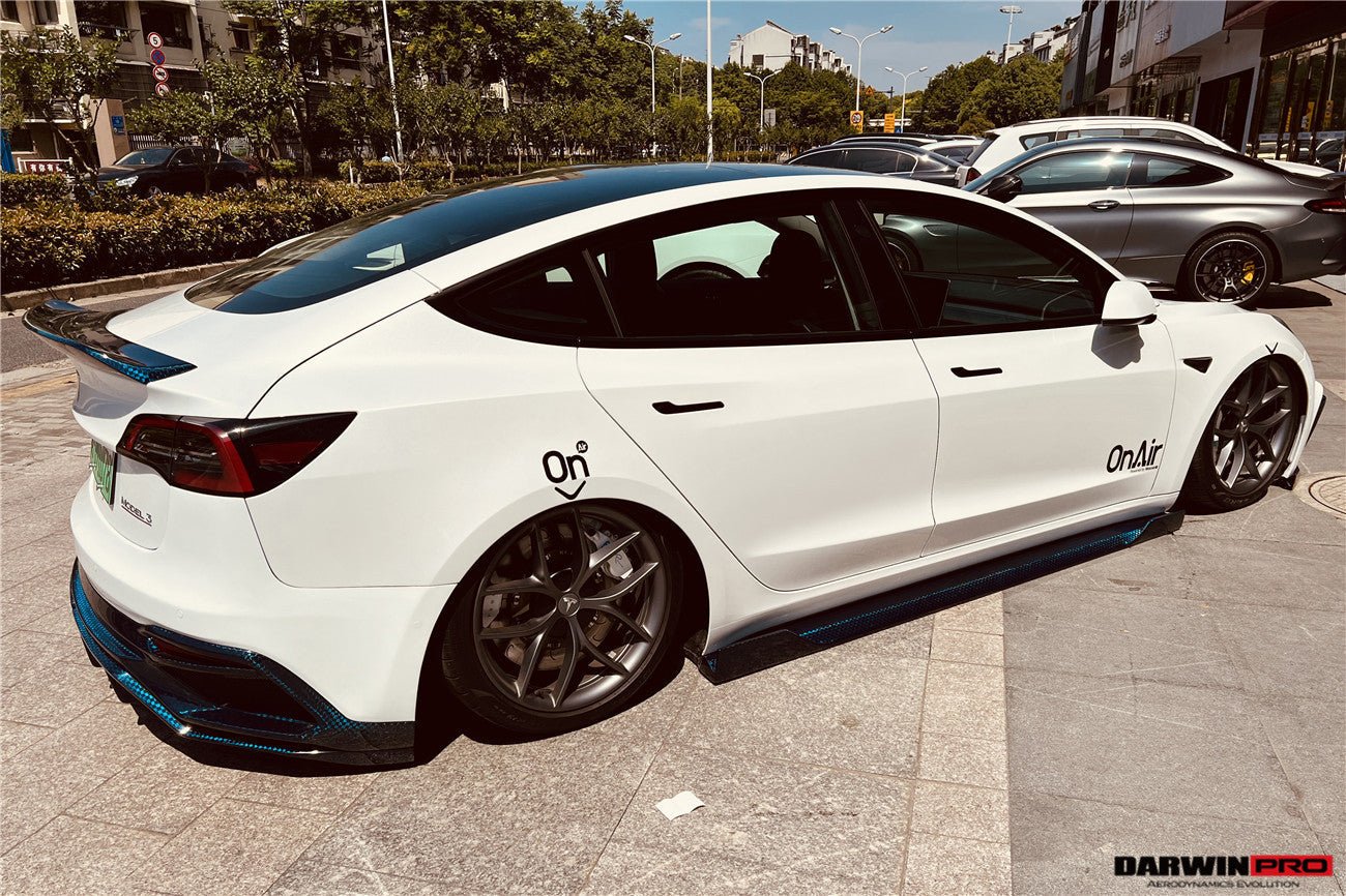 2017 - 2021 Tesla Model 3 IMP Performance Carbon Fiber Side Skirts Under Board