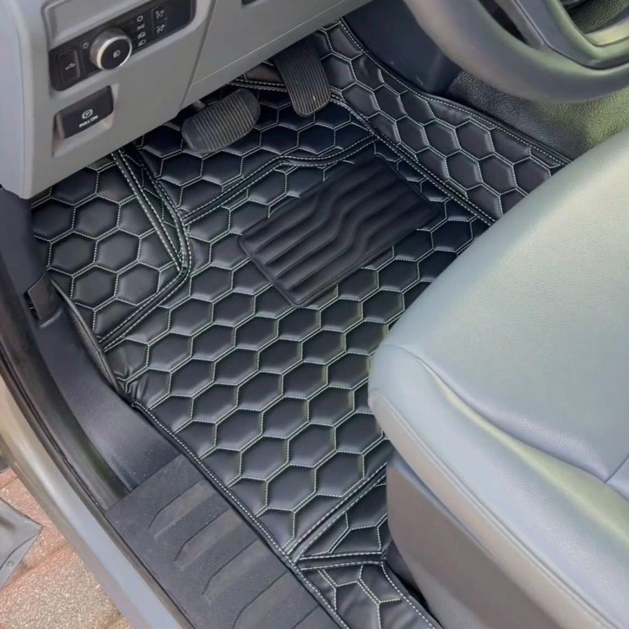 2015-ford-f-150-premium-honeycomb-leather-floor-mat-linersBlack W/ Red Stitching