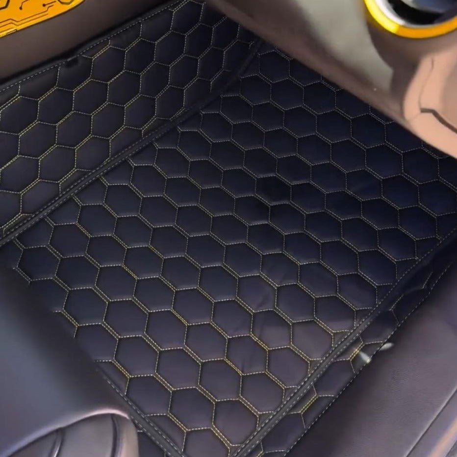 5th-gen-camaro-premium-honeycomb-leather-floor-mat-linersBlack W/ Yellow Stitching