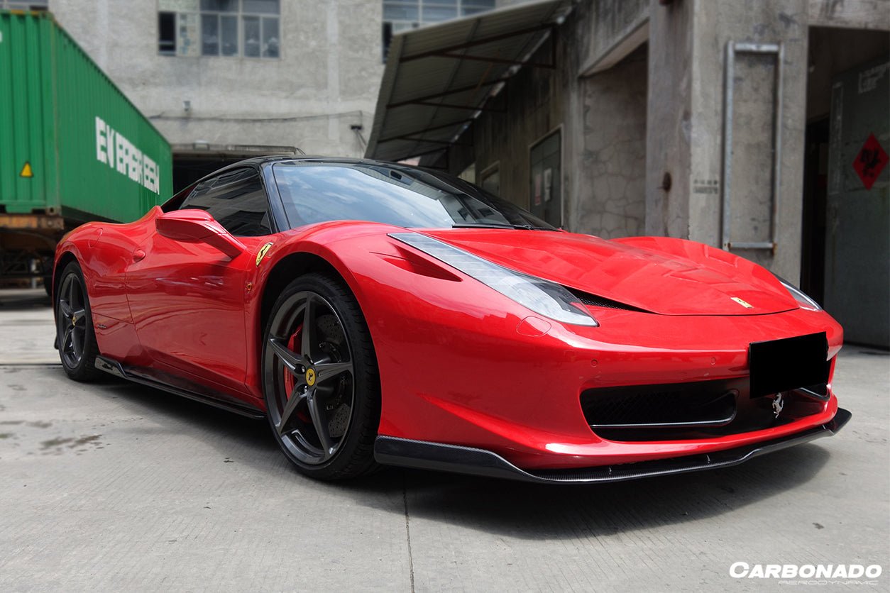 2010 - 2015 Ferrari 458 Coupe& Spyder AV Style Carbon Fiber Front Lip