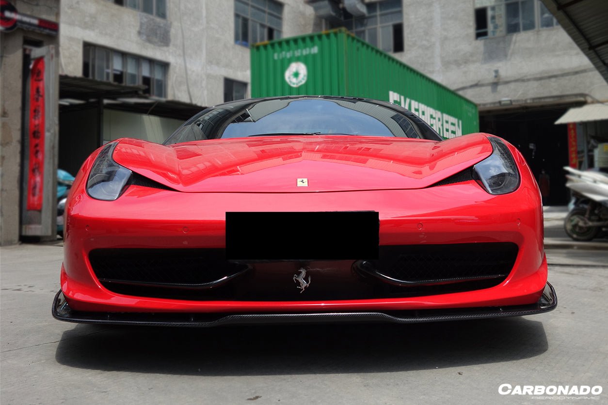 2010 - 2015 Ferrari 458 Coupe& Spyder AV Style Carbon Fiber Front Lip