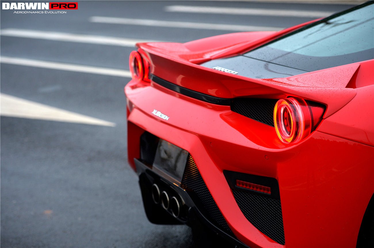 2010-2015 Ferrari 458 Coupe BKSS Style Partial Carbon Fiber Rear Bumper And Carbon Fiber Trunk With Tail Light Cover