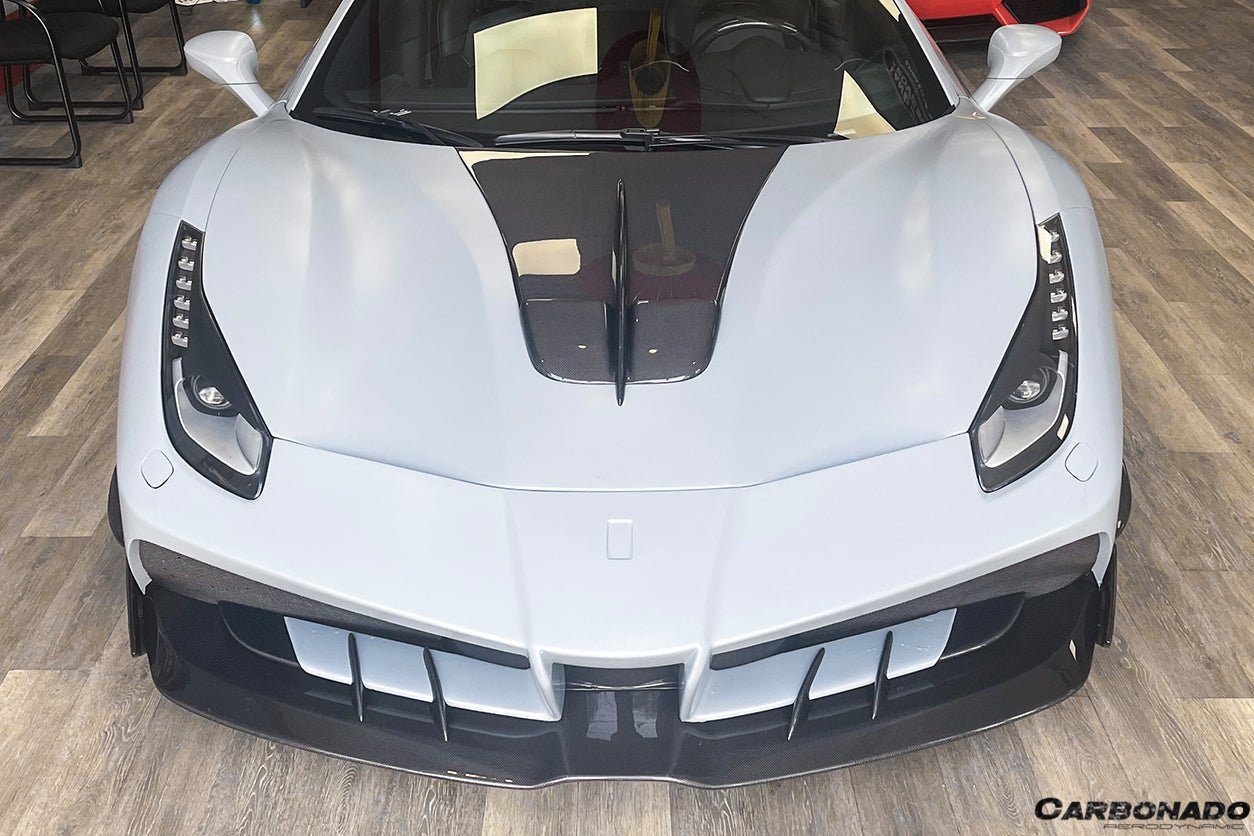 2015 - 2020 Ferrari 488 GTB/Spyder MA Style Partial Carbon Fiber Front Bumper
